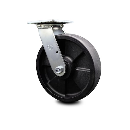 SERVICE CASTER 8 Inch Glass Filled Nylon Wheel Swivel Caster with Roller Bearing SCC-30CS820-GFNR